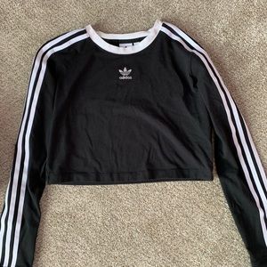 adidas black & white cropped sweatshirt